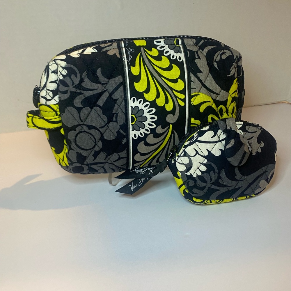 Vera Bradley Black and Yellow Floral Bag Duo